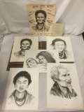 Set of 5 Signed and Numbered Prints of ?Faces of Nepal? by Jan Salter - incl. poster +