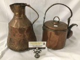 2 antique copper coffee / tea pots from Tibet