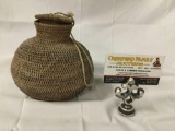 Antique Zambia beer filter basket with lid