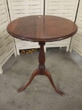 Vintage signed Stickley round mahogany side table
