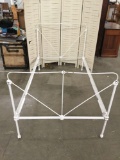 Antique white painted art deco iron twin/full size bed - see pics and desc - 77 x 42 x 41