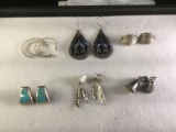 Set of 6 vintage sterling silver earrings