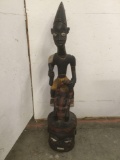 Antique hand carved and painted African totem style statue figure