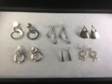 6 pairs of classic vintage sterling silver earrings
