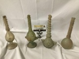4 antique glass fluted vases from Iran