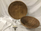 2 antique woven baskets from Bhutan