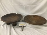 Antique wood stool and bowl from Congo,