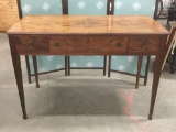 Antique tiger oak simple 3 drawer desk or hall table with nice grain