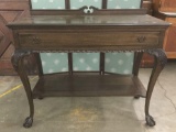 40's petite walnut sideboard with colonial styling and cabriole legs - nice carving