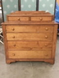 Vintage handmade empire style 6 drawer maple vanity dresser - clean lines