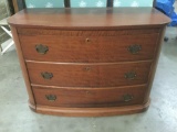 Antique mahogany 3 drawer dresser/buffet storage w/ original hardware - nice grain