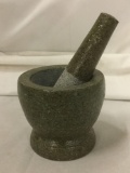 Salt glazed stone mortar and pestle