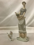 2 Original Lladro figurines, Elf with Paintbrush (w/ original box) & Mother and Child