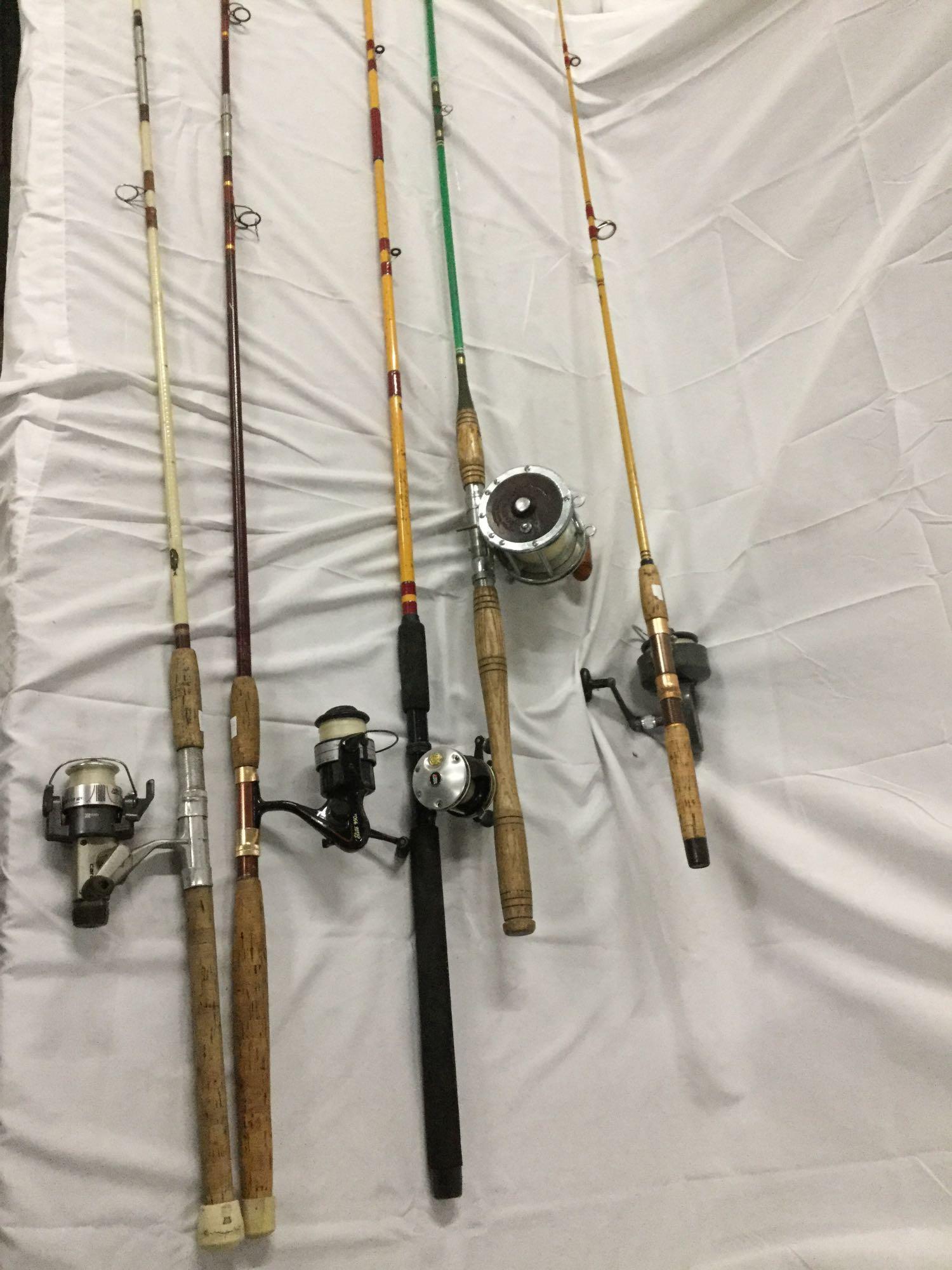 Lot of 5 fishing poles with reels; Abu Garcia | Proxibid