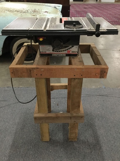 Sears Craftsman 8 Inch Direct Drive Table Saw Mounted On Wood