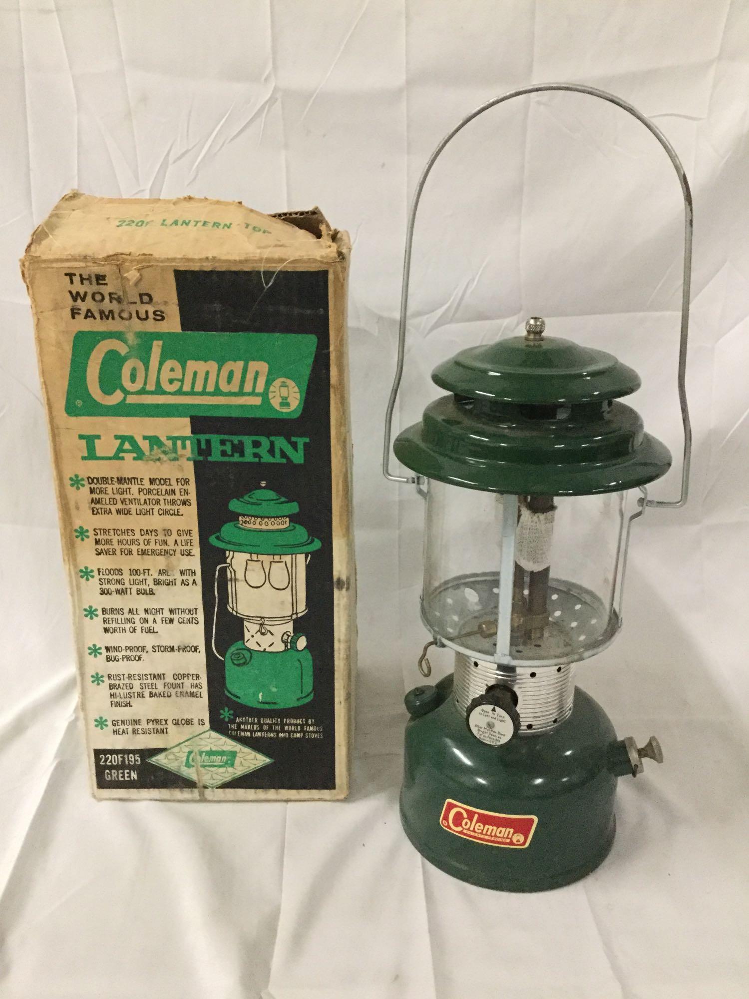 Coleman Lantern with original box, model no. 220F | Proxibid