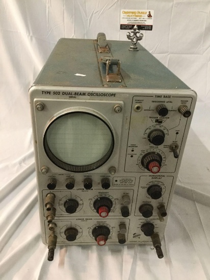 Tektronix INC Type 502 Dual-Beam Oscilloscope, model 204, serial 009755