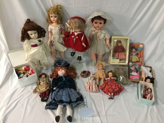 Large collection of vintage & modern dolls incl. Vogue, composite baby doll, Simon Halbig etc