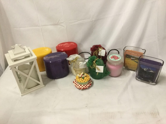 Lot of new candles, lamp, and candle topper