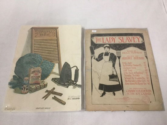 The Lady Slavey Music Book and Vintage Print Signed by Artist Bill Granstaff