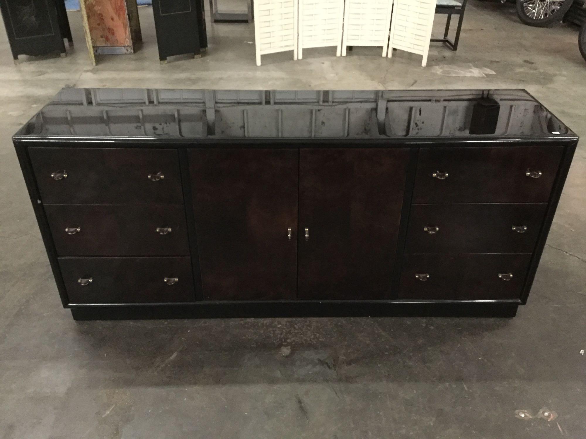 Henredon Scene Three Wooden Burled Veneer Mid Century Style