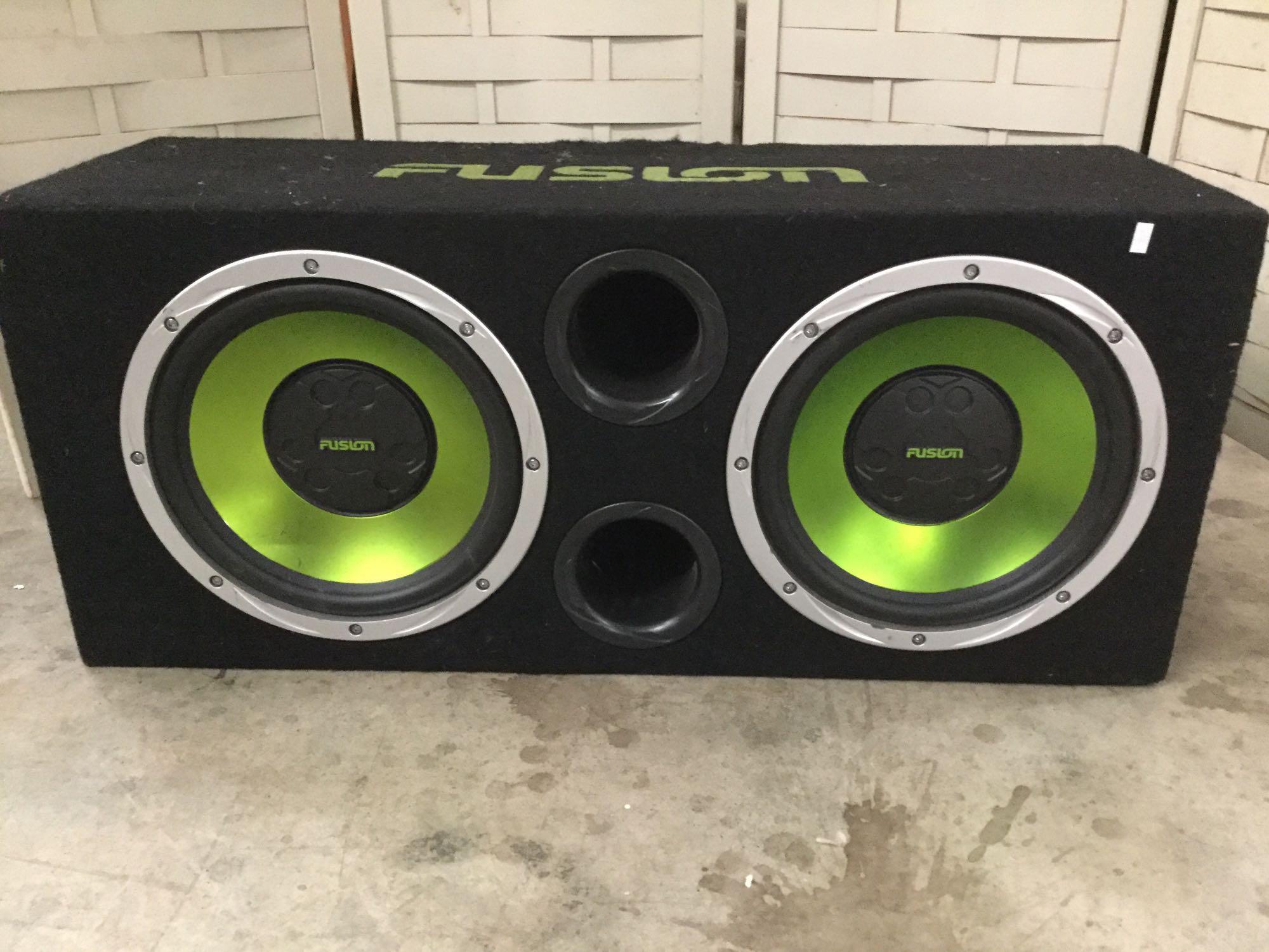SPEAKERBOX; Fusion EN-AB2120 twin subwoofer with | Proxibid