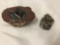 2pc lot of unknown fossils/crystal mineral specimens
