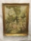 Antique pastoral scene tapestry in gilt Victorian style frame