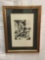 1983 Diego etching drawing print signed and #'d 3/60 in frame