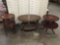3 vintage deco 2 tier wooden side tables - 2 round and one coffee table