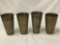 4 vintage etched brass water cups - made in India