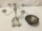4pc weighted sterling silver incl. candelabra, sugar dish/compote & S&P shakers - 1220g total weight