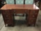 Vintage wood 40's executive desk with 7 drawers
