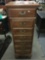 Tall vintage 5 drawer lingerie chest tall boy dresser with batwing pulls