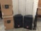 Pair of JBL M-Pro professional Loudspeakers, model no. MP415 w/ speaker stand as is