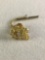 Authentic 22K gold nugget tie tac w/ 2 inset diamonds @ 6.8 grams