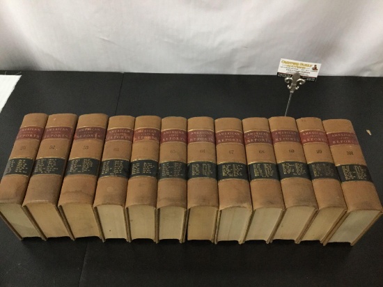 12 antique early American state report books vol. 25,52,53,63-69,99 & 101 by Bancroft 1905