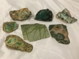 7pc assorted crystal/rocks and mineral incl. agate, turquoise(?) and more