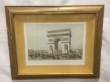 Vintage Arc de Triomphe print in frame - nice etching piece