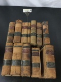 12 various antique circa 1880's Law Report books incl. Putney Law library, New York common law etc