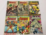 x6 Vintage Issues of Marvels The Avengers. Issues 46, 48, 103, 106, 117, and 238. In various