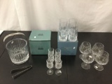 15 pc collection of Miller Rogaska crystal by Reed & Barton - highball, cordial, ice bucket etc