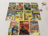 11 vintage comics books incl. The Might Crusaders #6, Gold Key - Turok Son of Stone #78 etc see desc