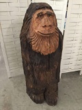 Large chainsaw carved wooden Big Foot / Sasquatch figure