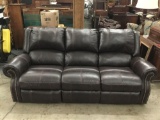 Modern leather couch sofa with reclining end seats