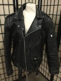 Wilson?s black Leather biker jacket, size XL, approx 28 x 22 inches