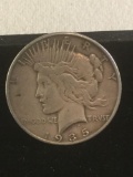 1935-S silver Peace dollar (last date of issue)