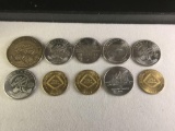 Collection of 10 Washington Centennial county medals
