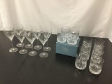 20 pc Miller Rogaska crystal drinking glasses by Reed & Barton - 8x wine glass & 12 old fashioned