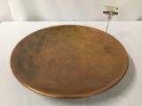 Large copperized metal bowl sculpture art piece- signed by the artist